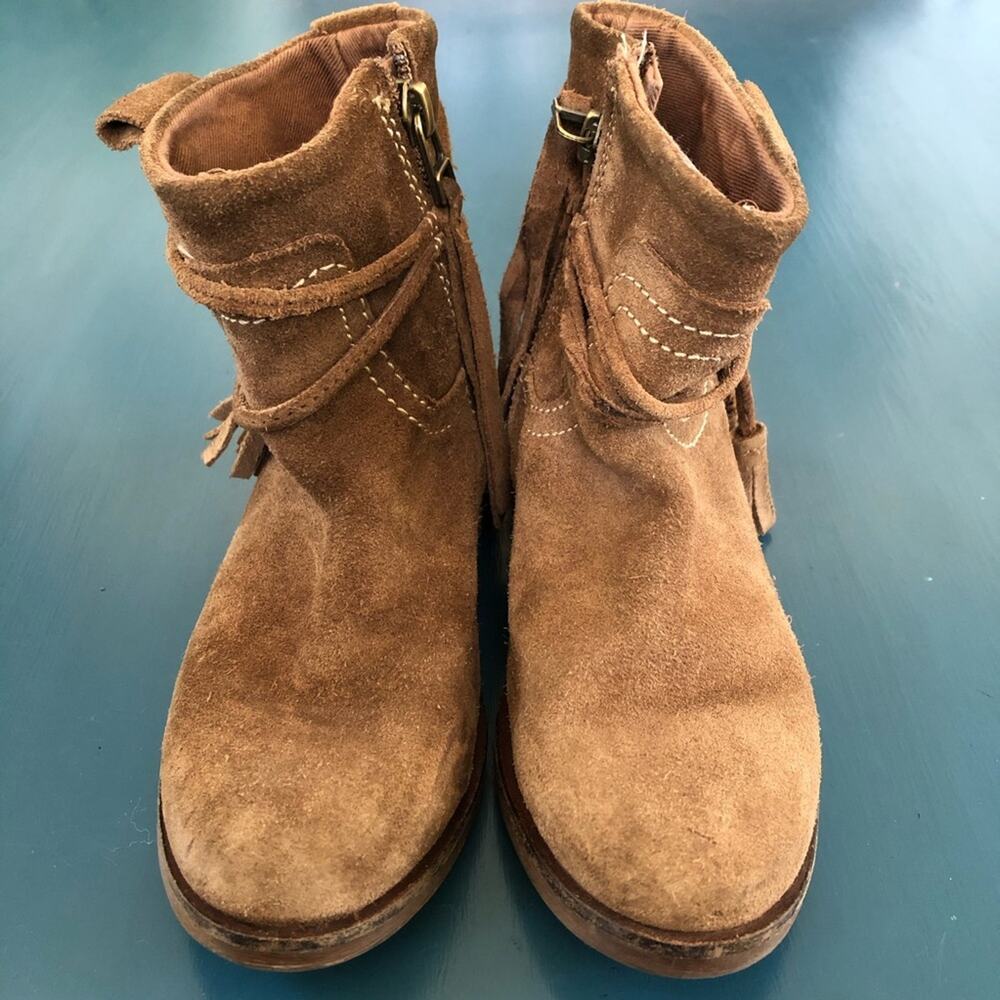 Zara Girls Suede Leather Boots Size 11.5
